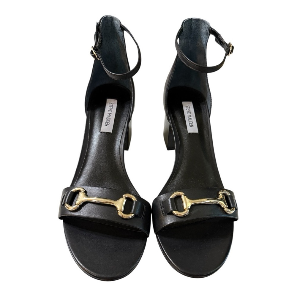 Steve Madden Black Block Heel Sandals – Size 10